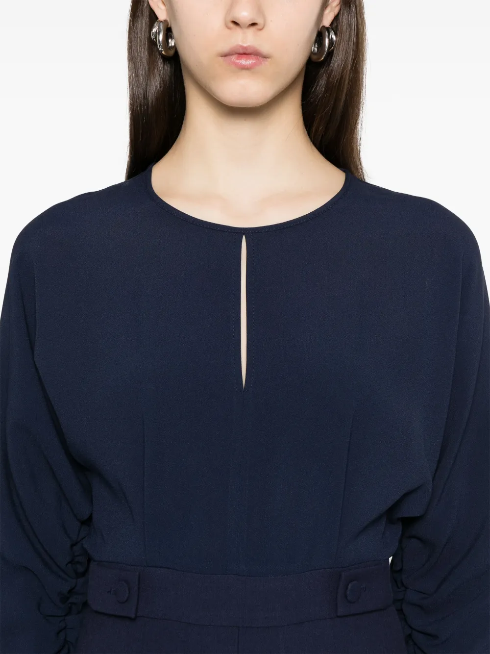 HUGO BOSS BUTTON-TAB MIDI DRESS