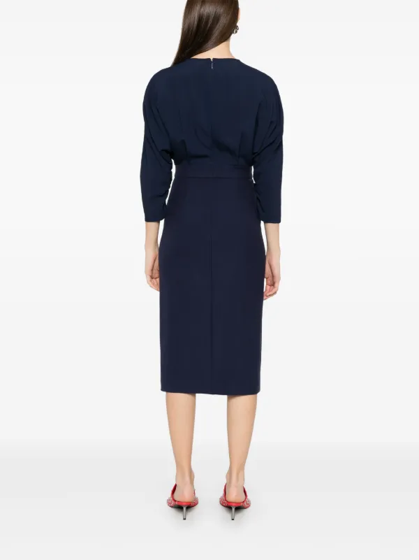 BOSS button-tab Midi Dress | Blue | FARFETCH