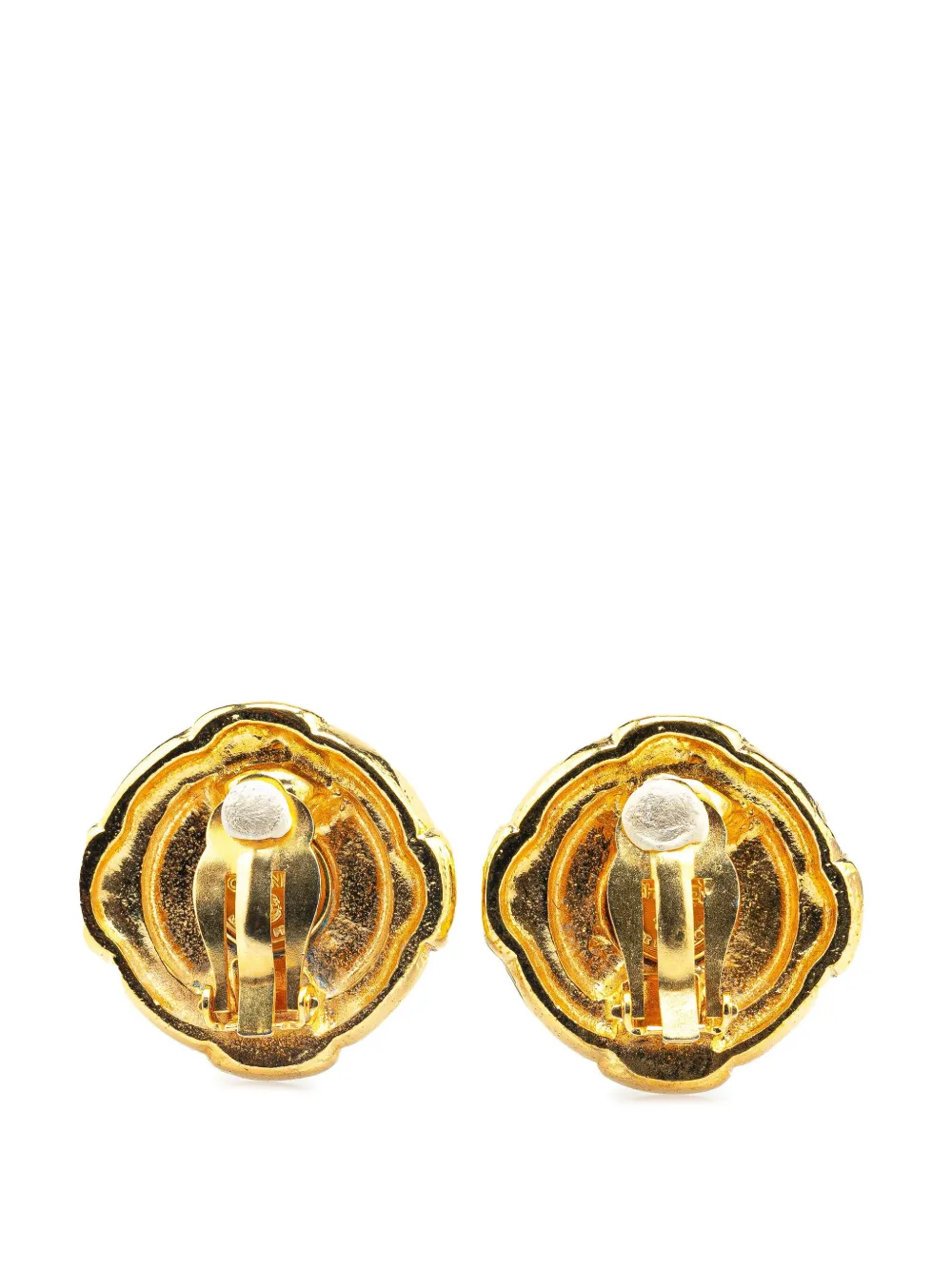 CHANEL Pre-Owned 1970-1980 Gold Plated CC Clip On Earrings costume earrings - Goud