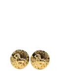 CHANEL Pre-Owned 1980-1990 Gold Plated Lion Round Clip on Earrings costume earrings