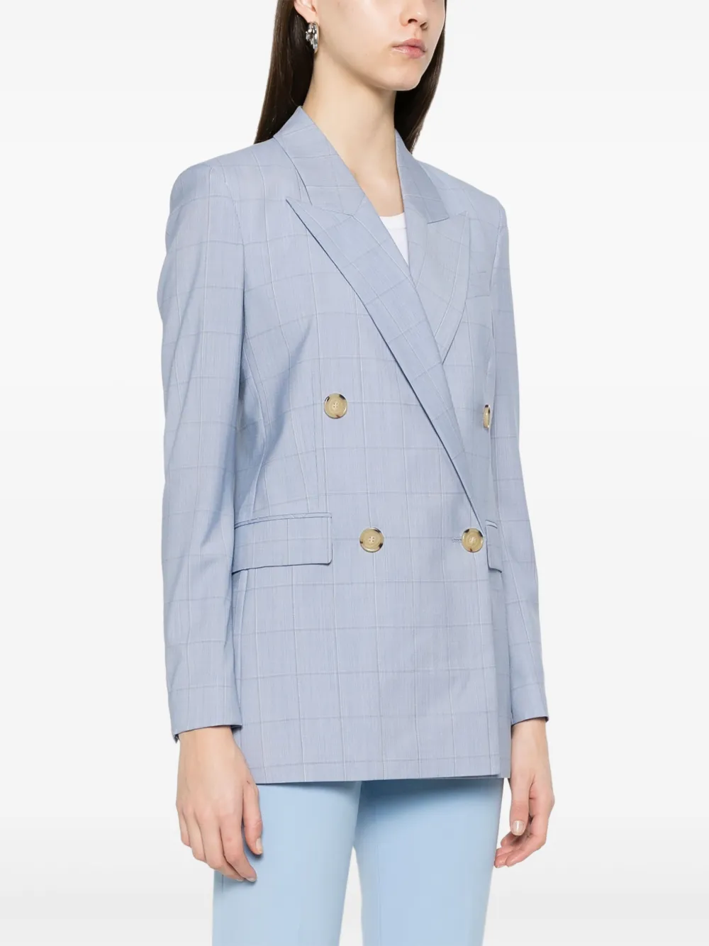 BOSS Geruite blazer Blauw