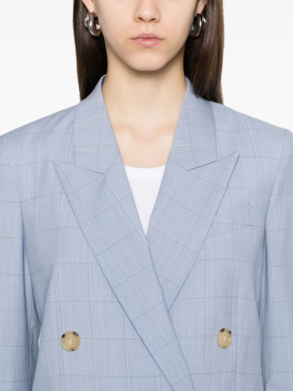 BOSS Geruite blazer Blauw