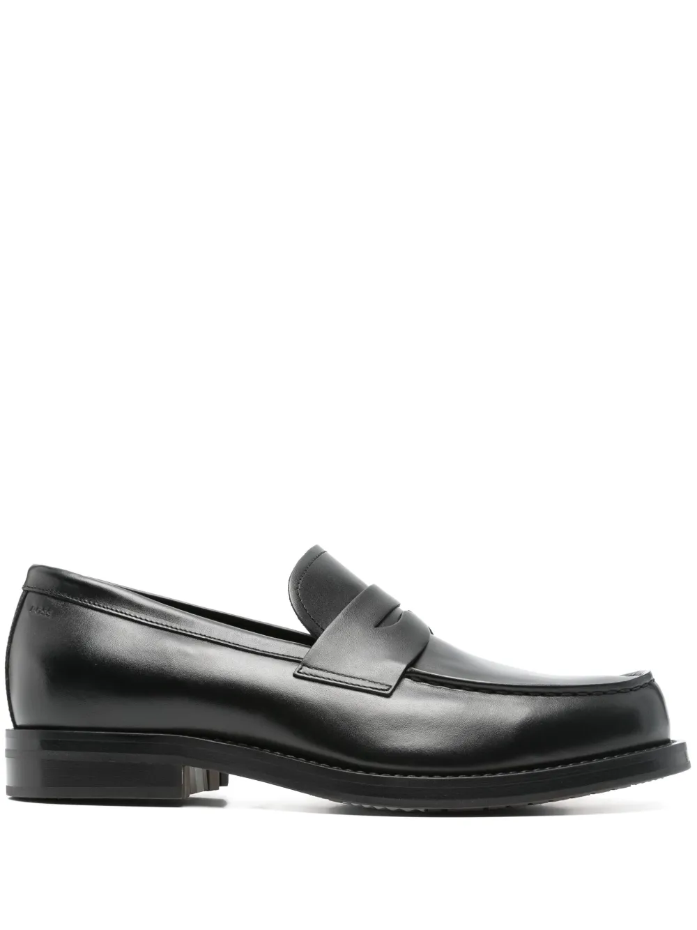 BOSS Leren loafers Zwart