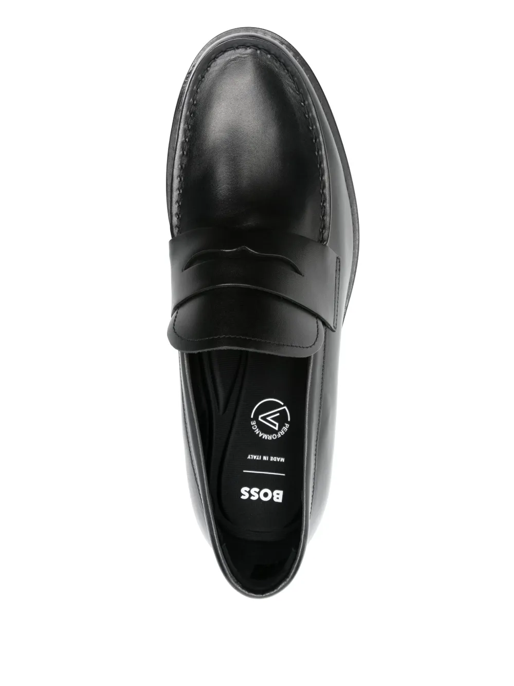 BOSS leather loafers Black