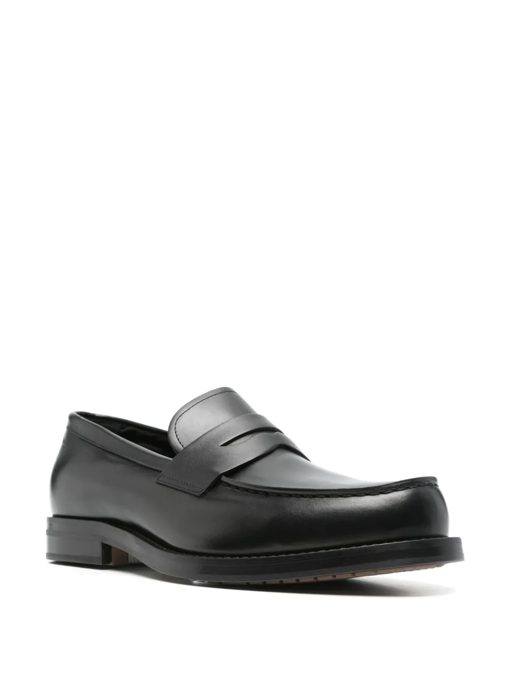 BOSS leather loafers Black