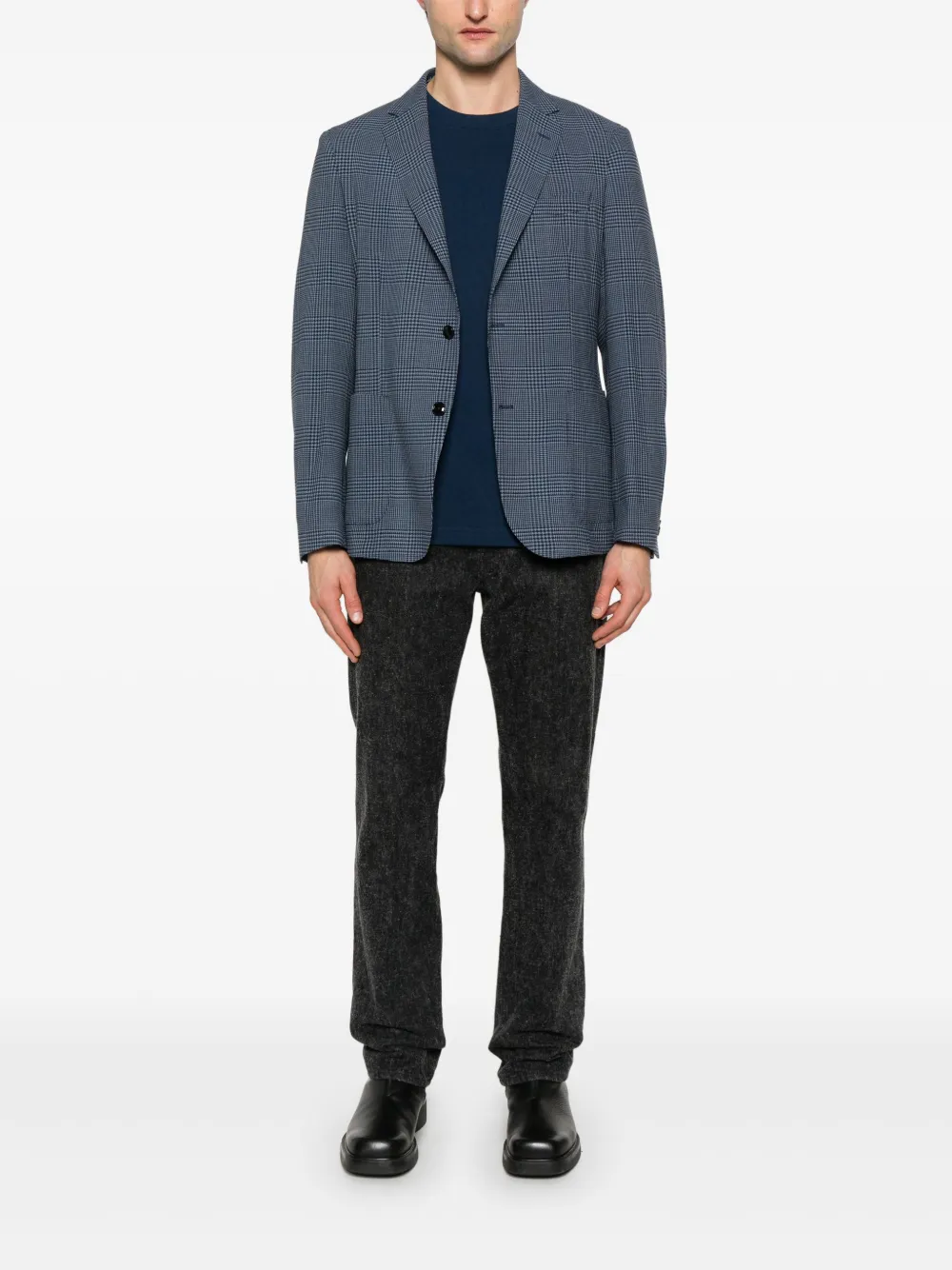 BOSS Geruite blazer - Blauw