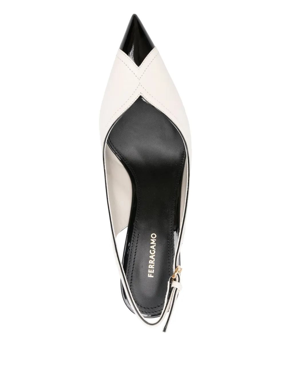 Ferragamo 70mm leather slingback pumps Neutrals