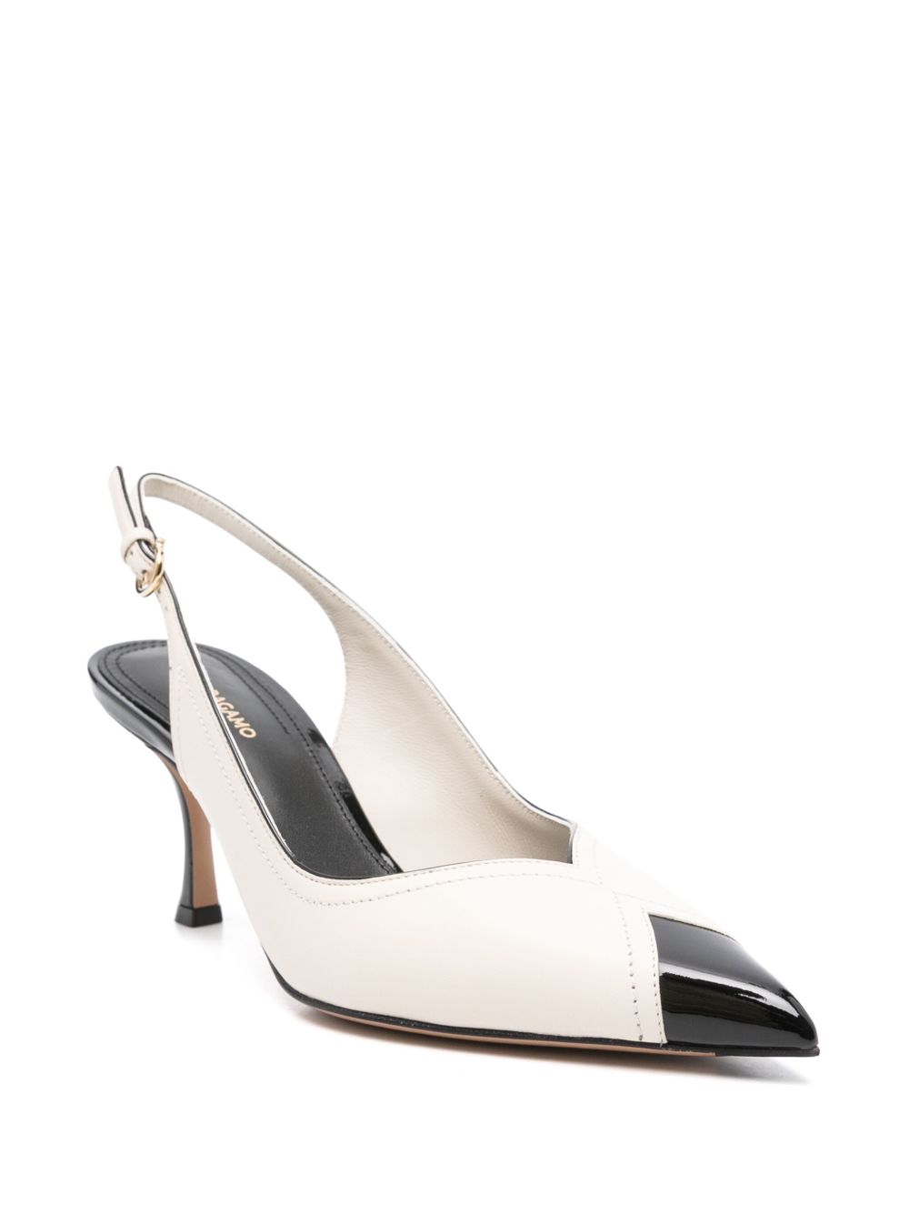 Ferragamo 70mm leather slingback pumps - Beige