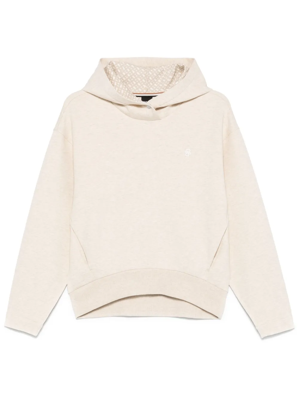 Shop Hugo Boss Double B-monogram Hoodie In Neutrals
