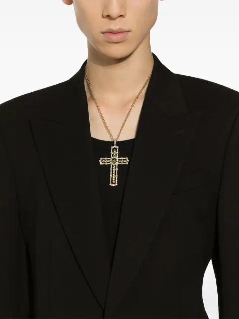 Dolce & Gabbana dije Cross en oro amarillo y blanco de 18kt con diamantes y peridoto
