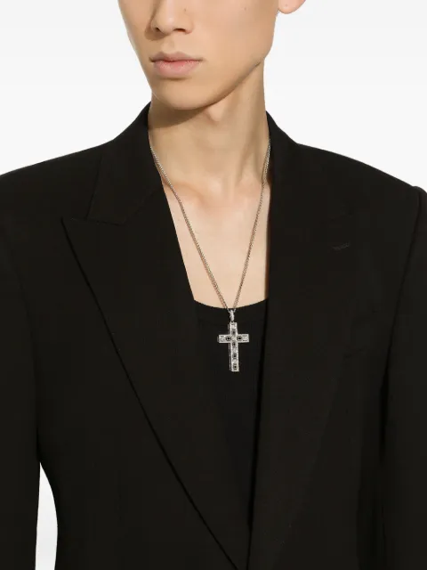Dolce & Gabbana 18K white gold Cross diamond pendant