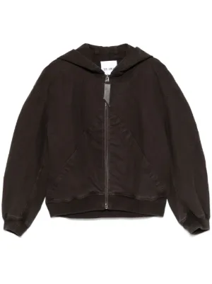 アウターその他 THE ATTICO Hooded bomber jacket Black Black Leather Bomber Jacket by The Attico on Sale