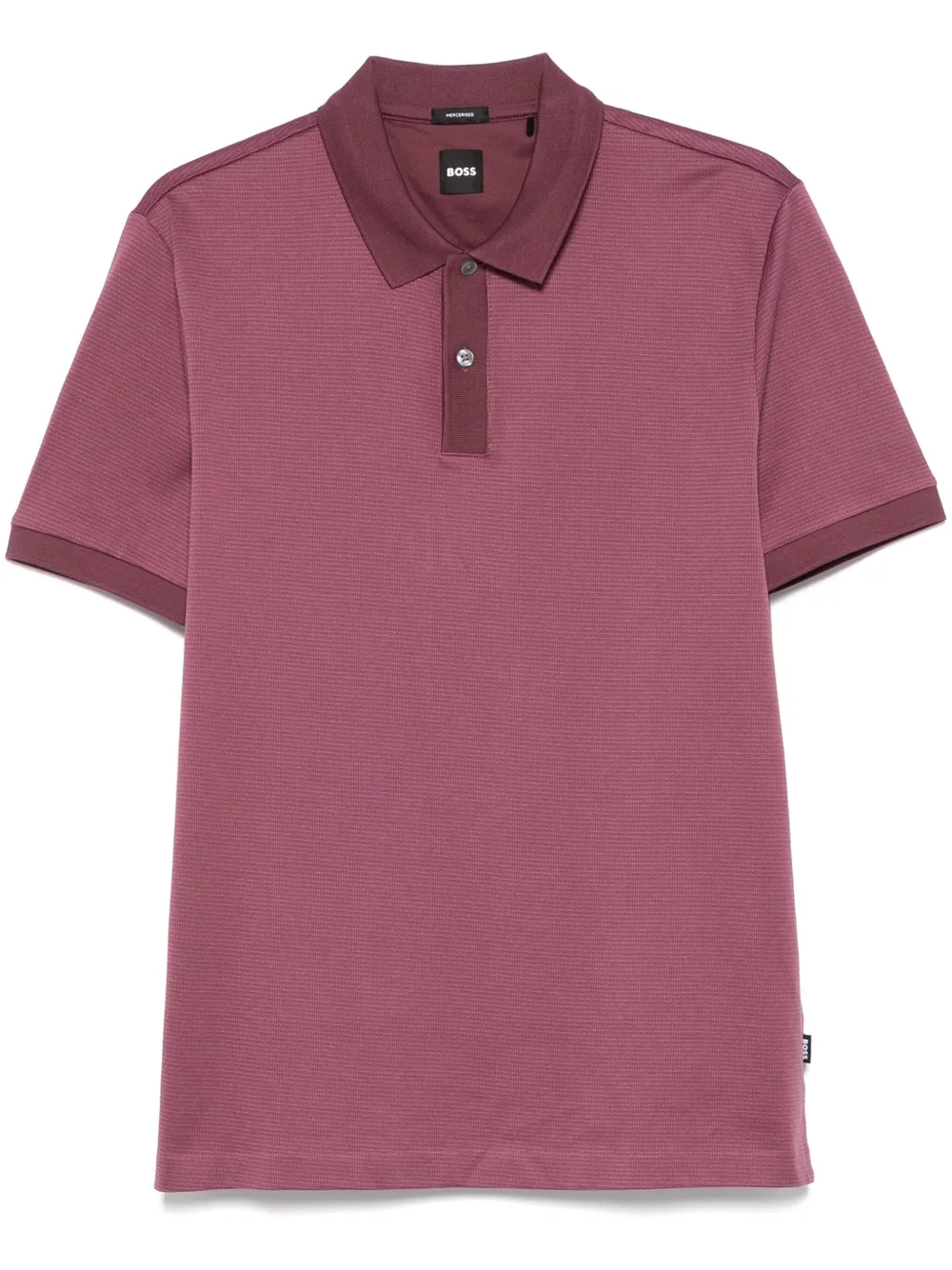 micro-pattern polo shirt