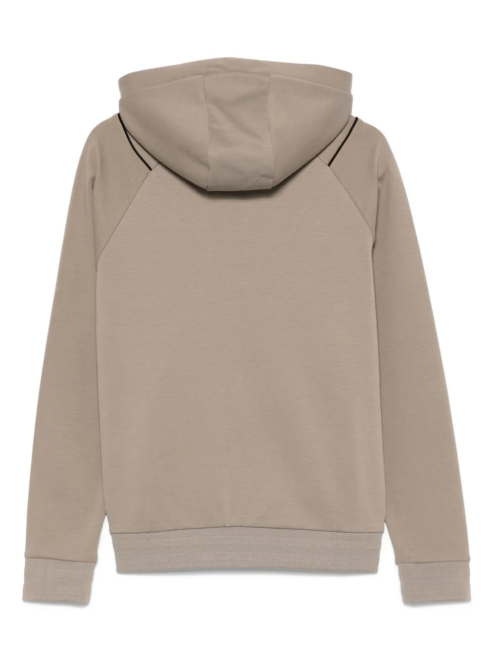 BOSS Hoodie met monogram en rits - Grijs