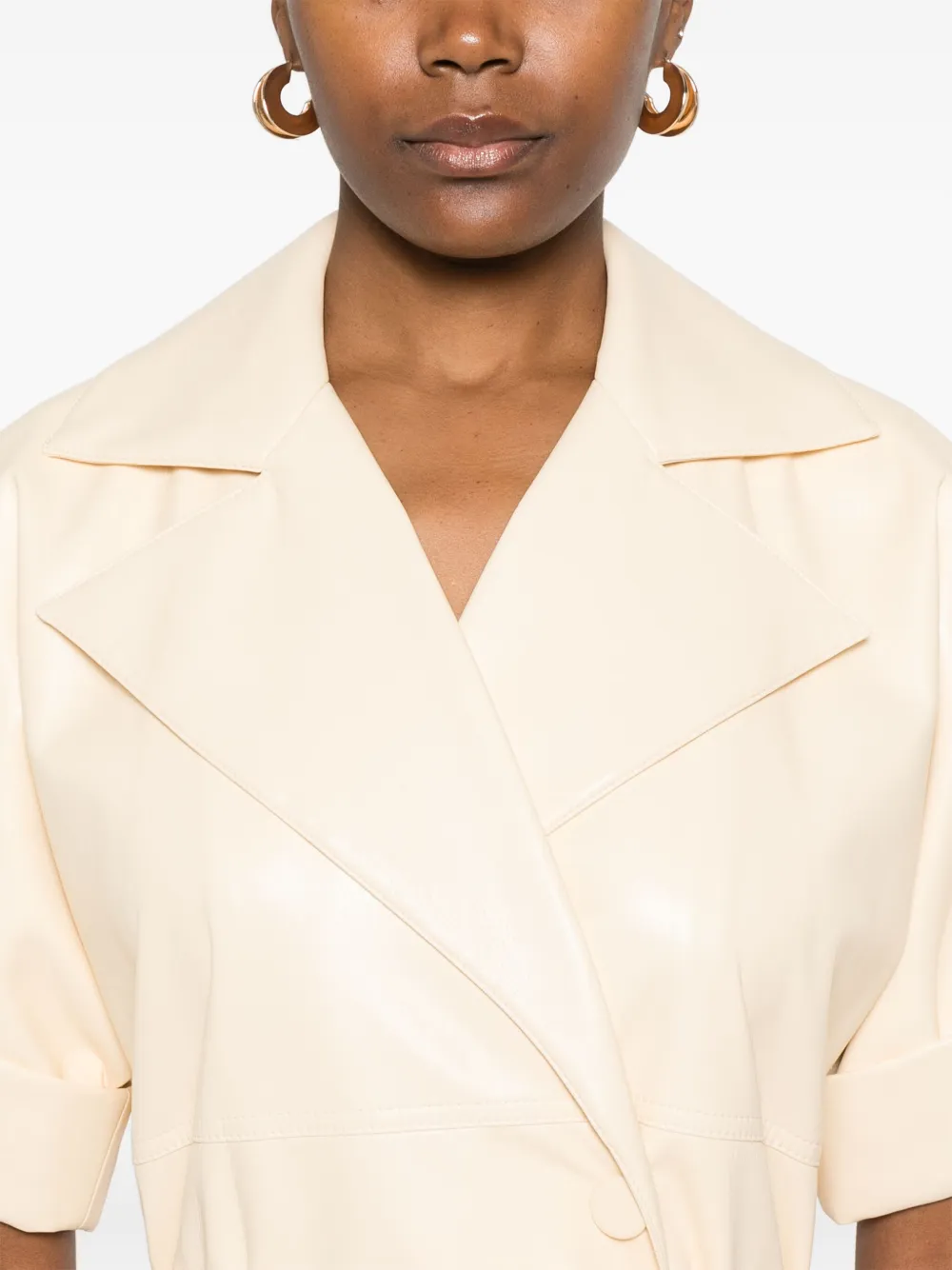 HUGO BOSS FAUX-LEATHER MIDI DRESS