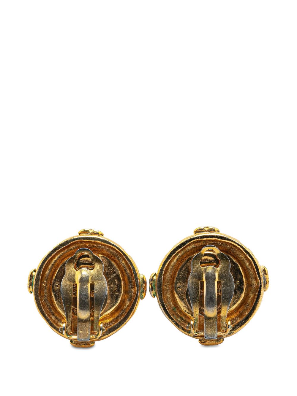 CHANEL Pre-Owned 1970-1980 Gold Plated CC Clip On Earrings costume earrings - Goud