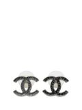 CHANEL Pre-Owned 2012 Silver CC Push Back Earrings costume earrings