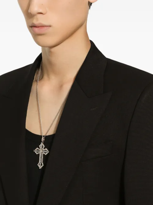 Pendentif en or blanc 18ct serti de diamants et aigue-marine - Dolce & Gabbana - Modalova