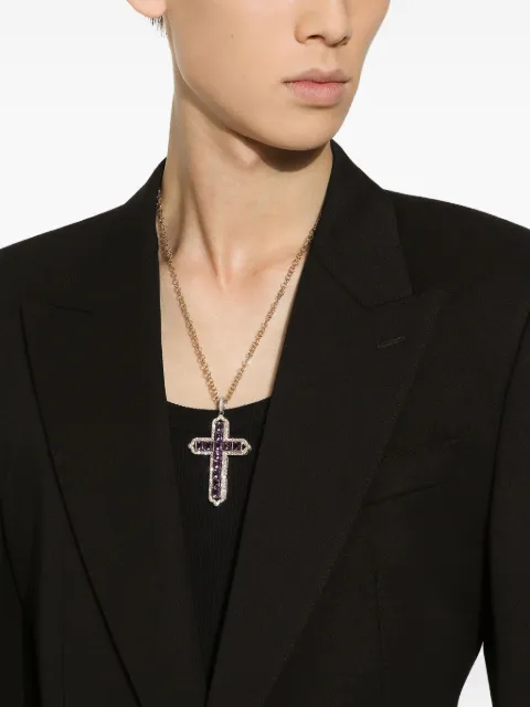 Dolce & Gabbana Pendente Tradition in oro 18 carati con diamanti e ametista