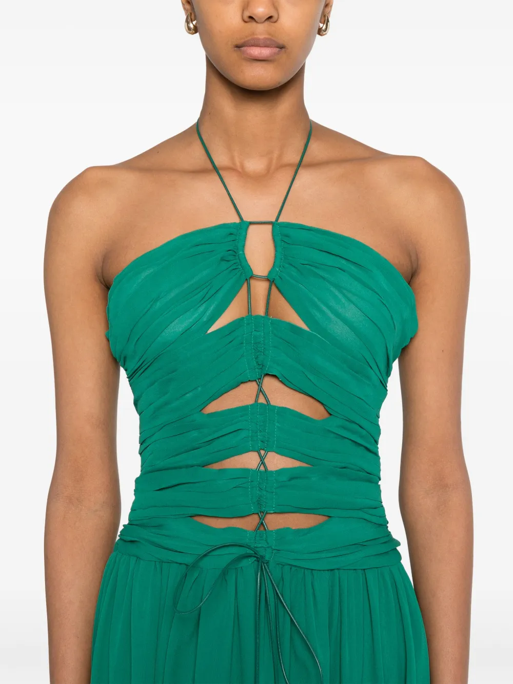 TOM FORD Maxi-jurk met uitgesneden detail Groen