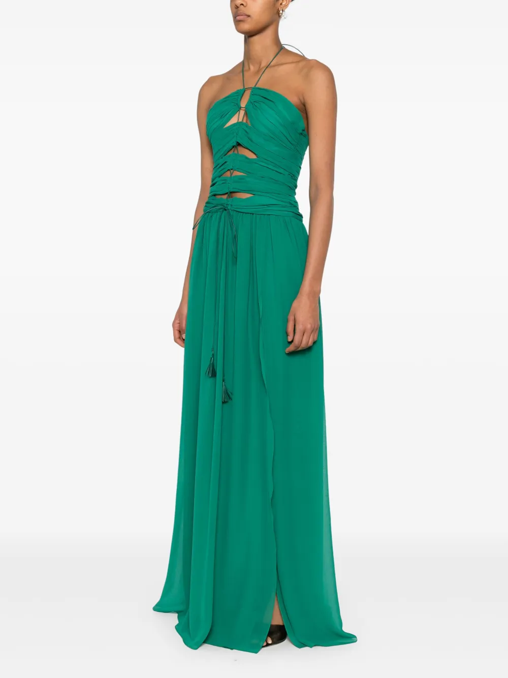 TOM FORD Maxi-jurk met uitgesneden detail Groen