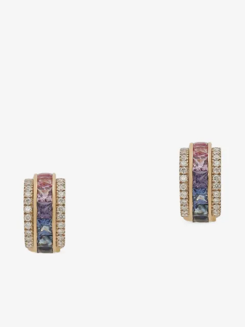 Dolce & Gabbana rainbow earrings 18kt yellow gold, multicolored sapphires and diamonds