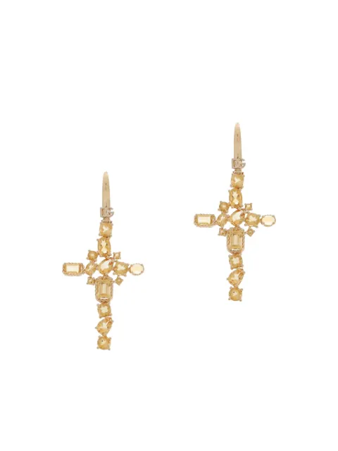 Dolce & Gabbana 18K yellow gold Rainbow Monochrome citrine quartz earrings