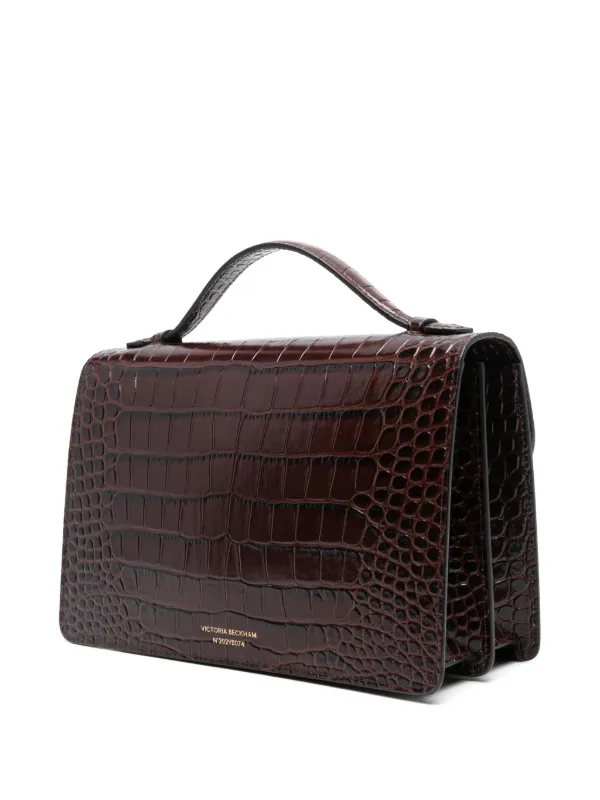 Victoria Beckham embossed-crocodile Shoulder Bag | Brown | FARFETCH