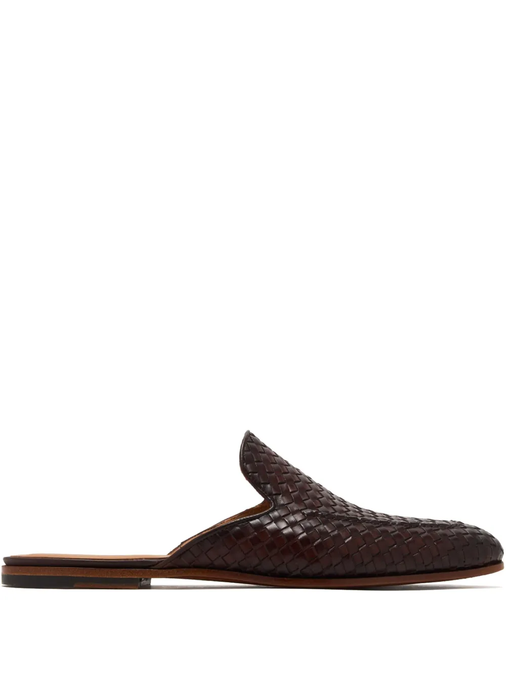 Magnanni woven leather slippers Brown