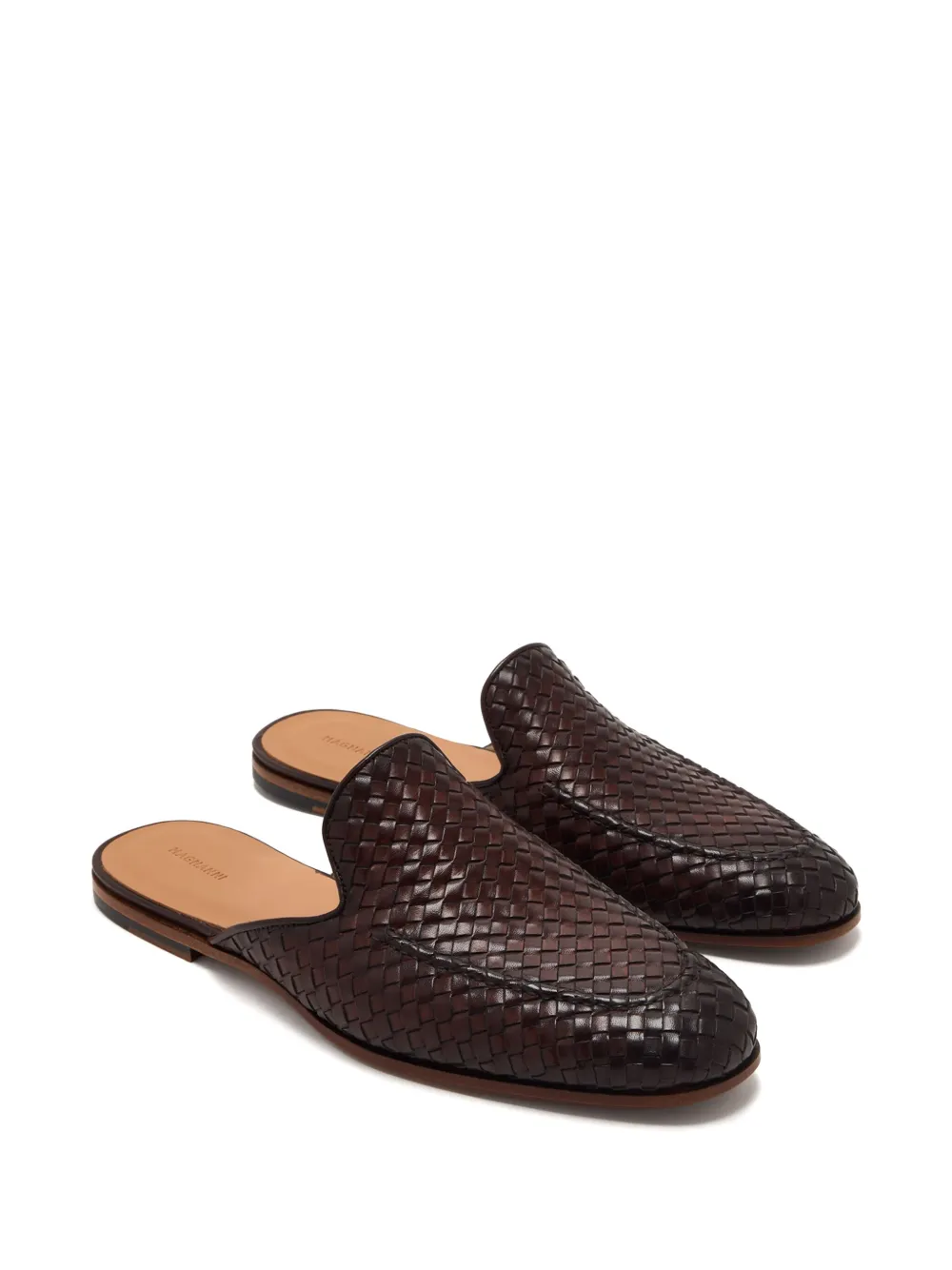 Magnanni woven leather slippers Brown