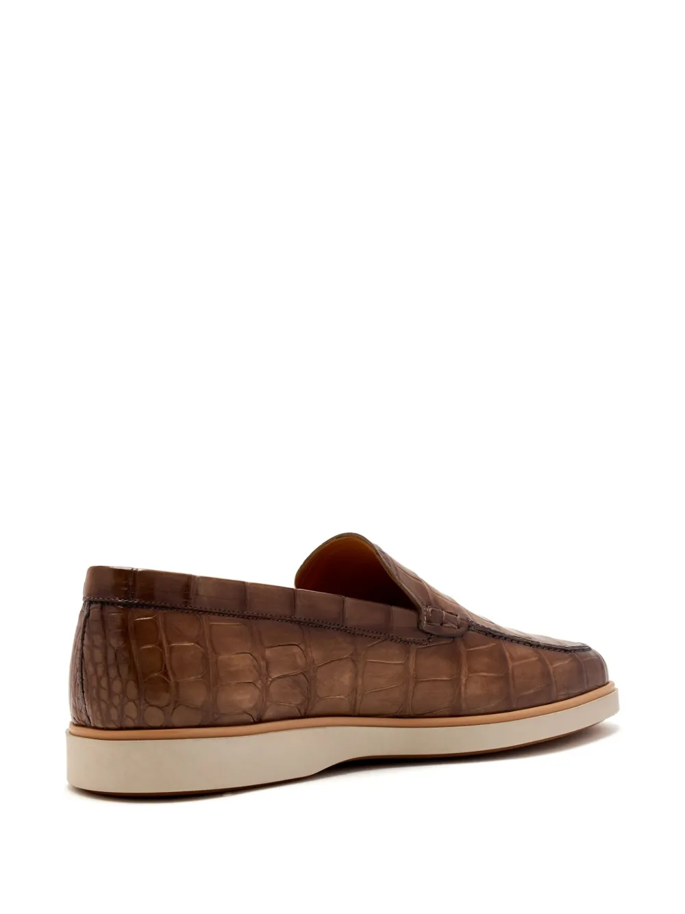 Magnanni embossed crocodile leather loafers Brown