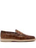 Magnanni embossed crocodile leather loafers - Brown