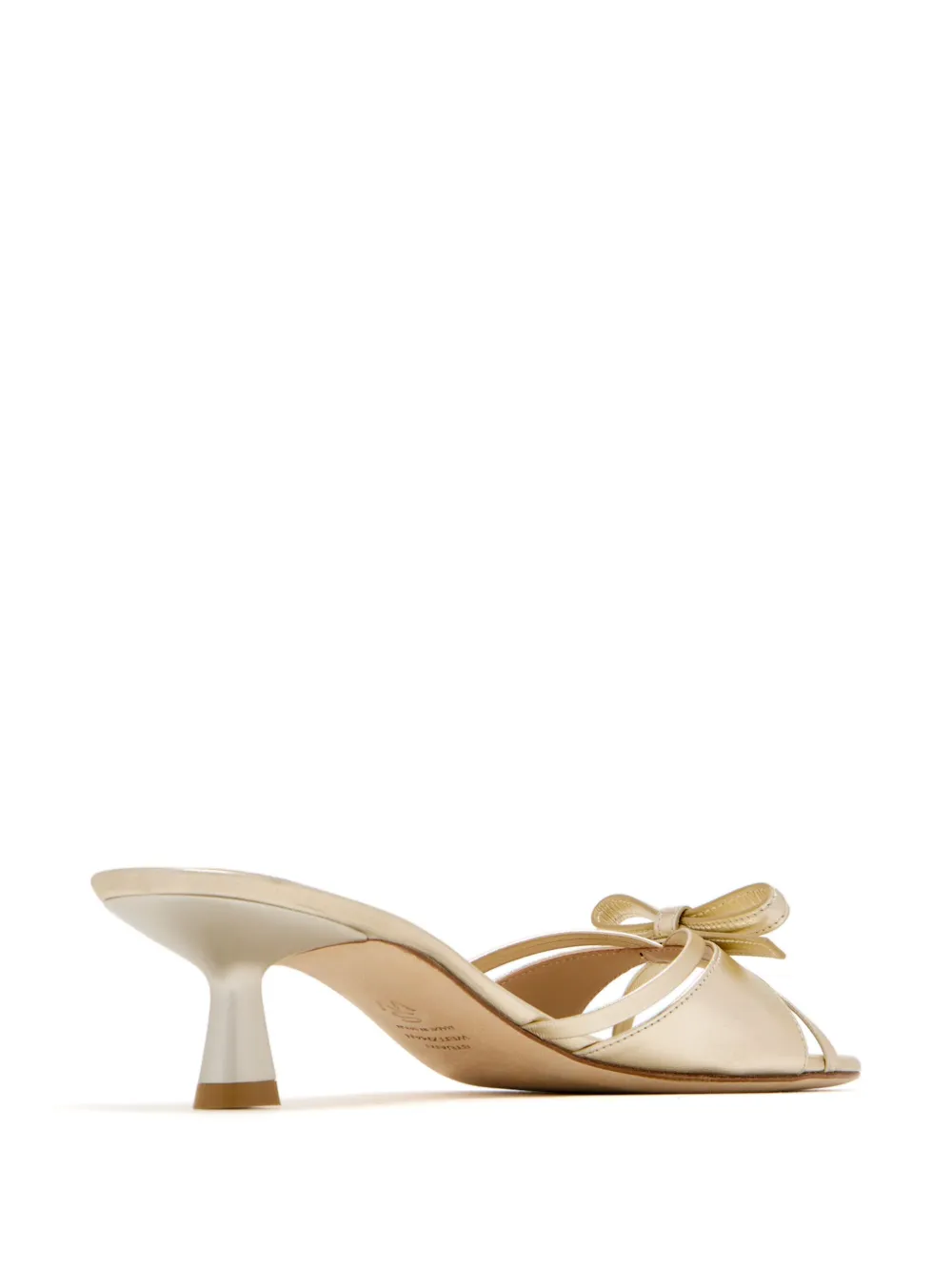 Stuart Weitzman 50mm bow detailing mules Gold