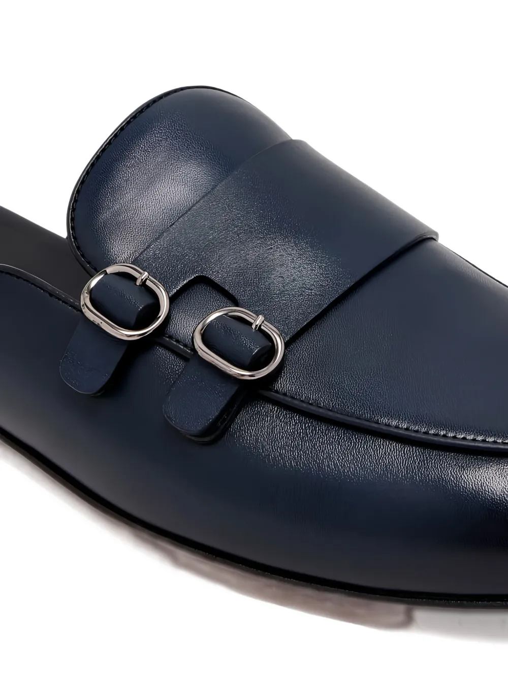 Barrett Buckle Strap Mules In Blue