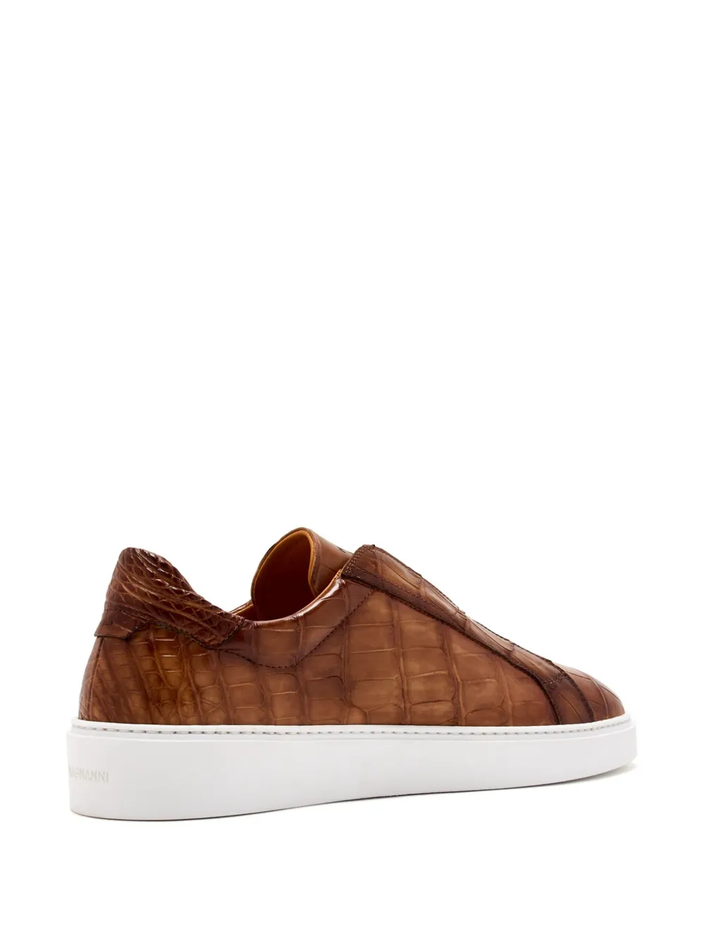 Magnanni crocodile-embossed trainers Brown