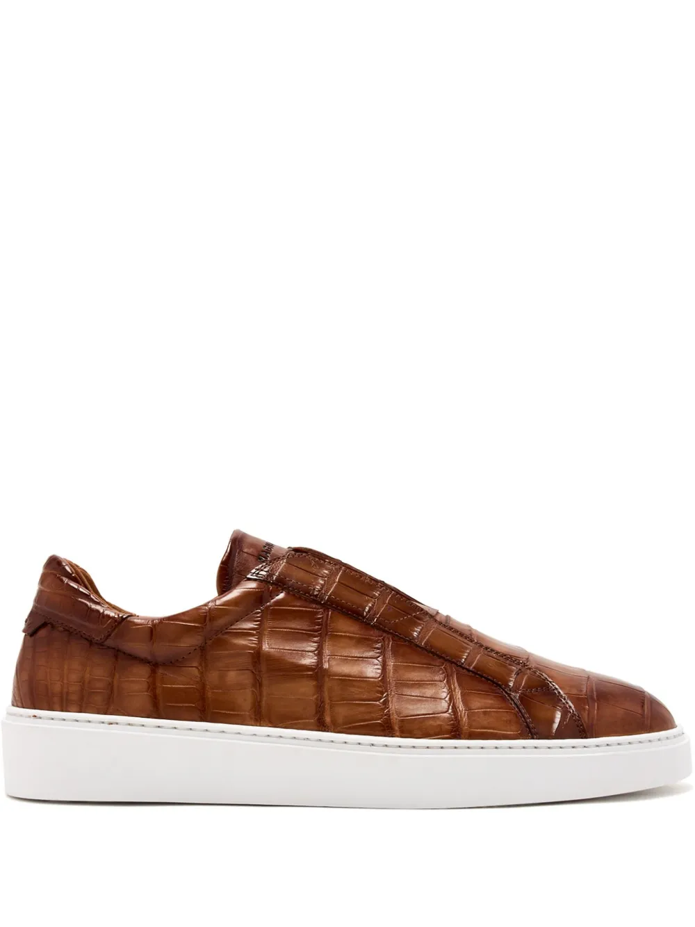 Magnanni crocodile-embossed trainers Brown