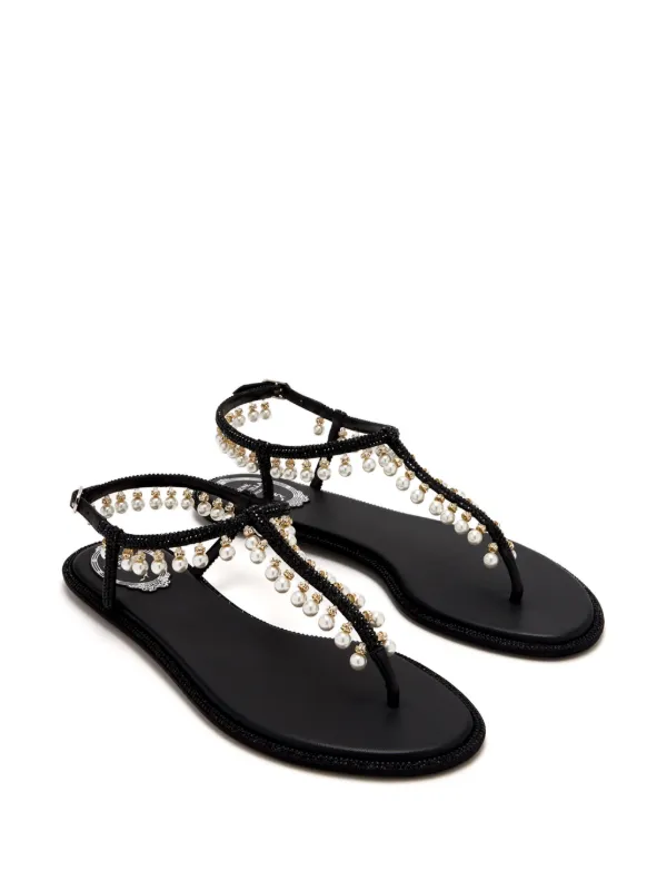 René Caovilla crystal-embellished Sandals | Black | FARFETCH HK