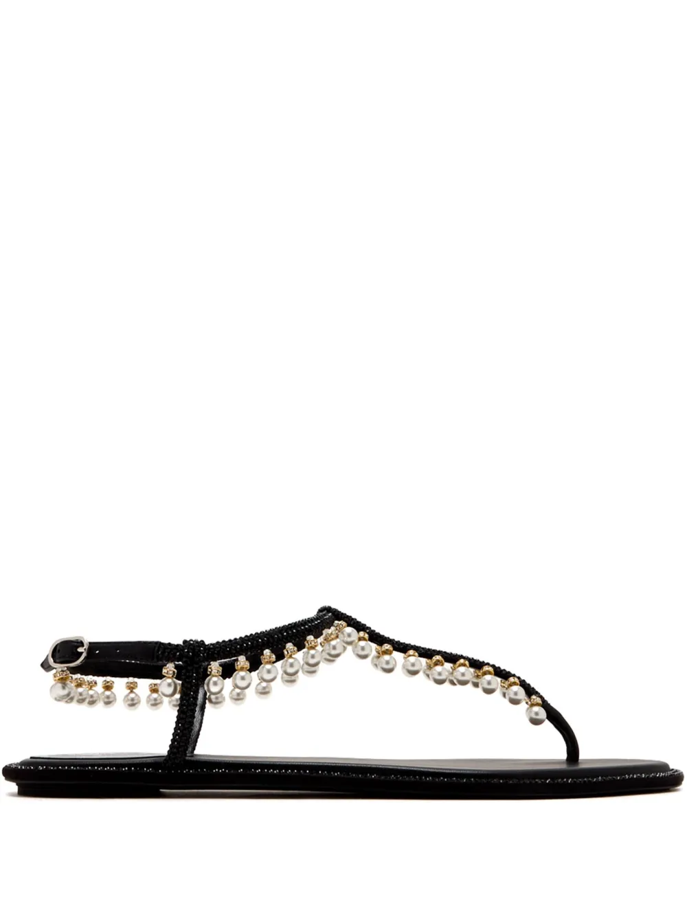 René Caovilla crystal-embellished sandals Black