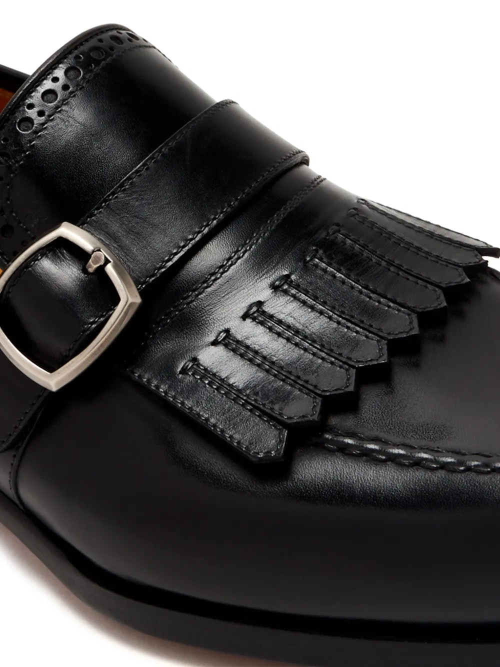 Magnanni fringed monk shoes Black