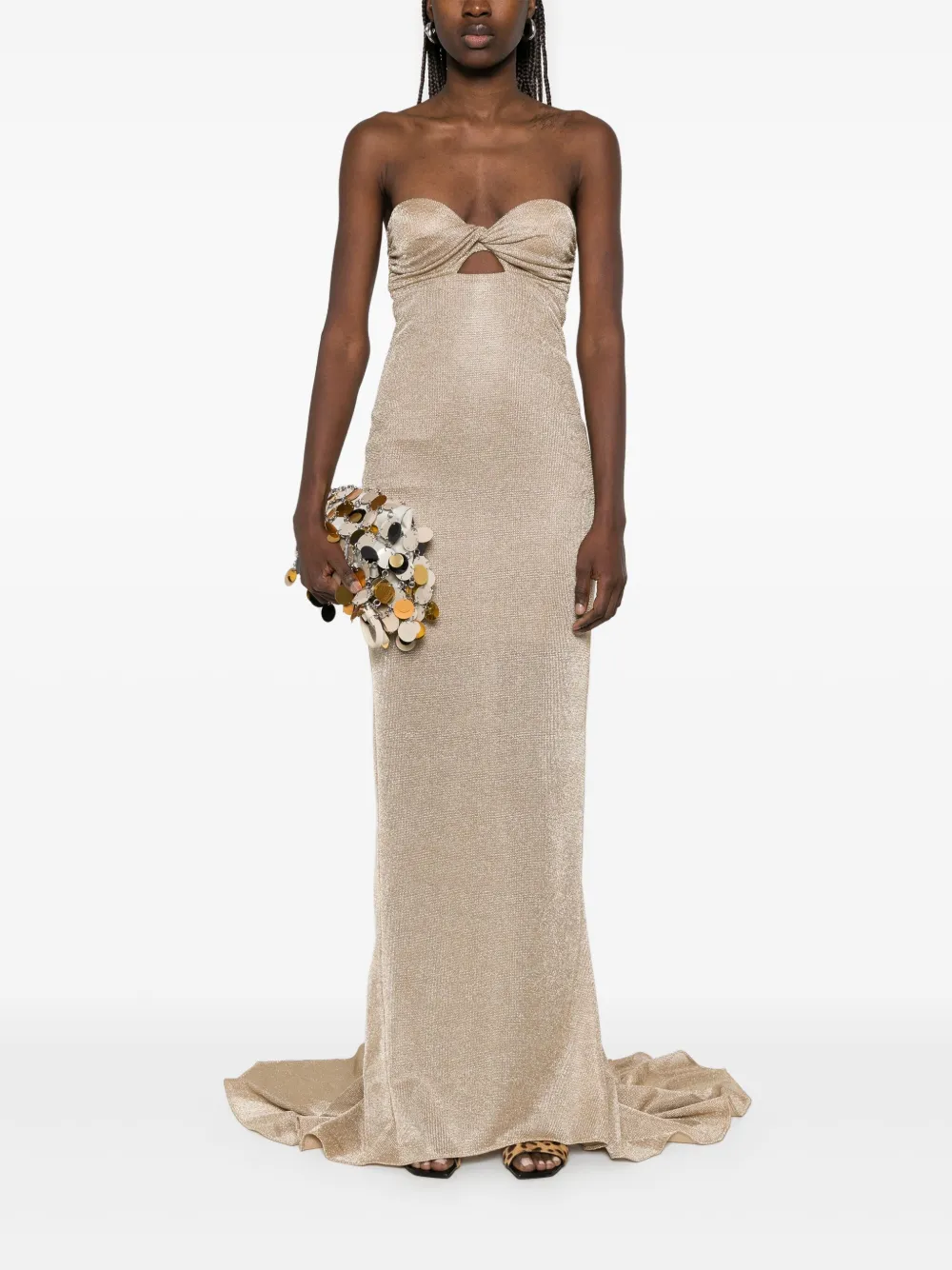 Giuseppe Di Morabito Maxi-jurk met metallic stiksel - Goud