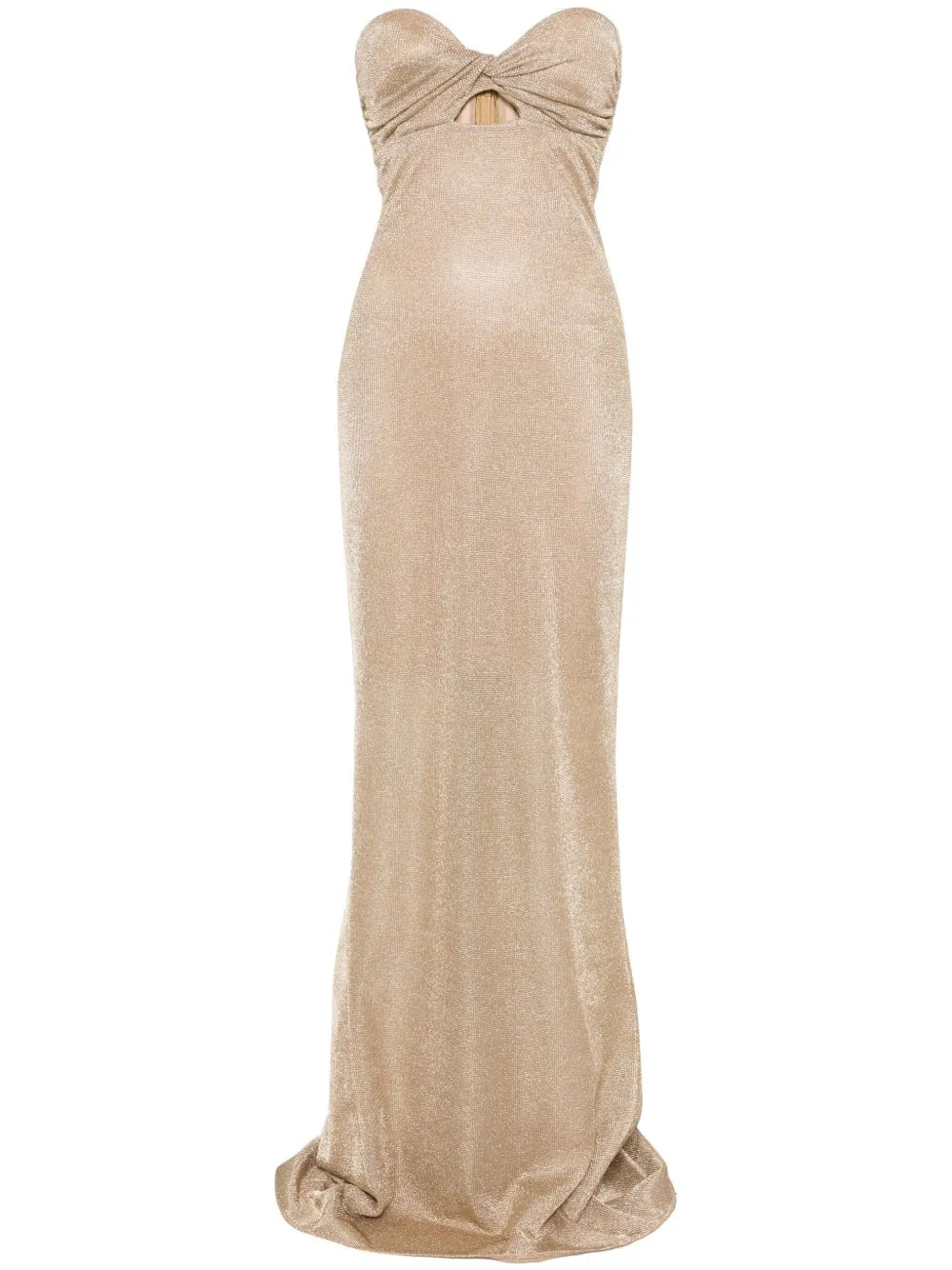 metallic threading maxi dress