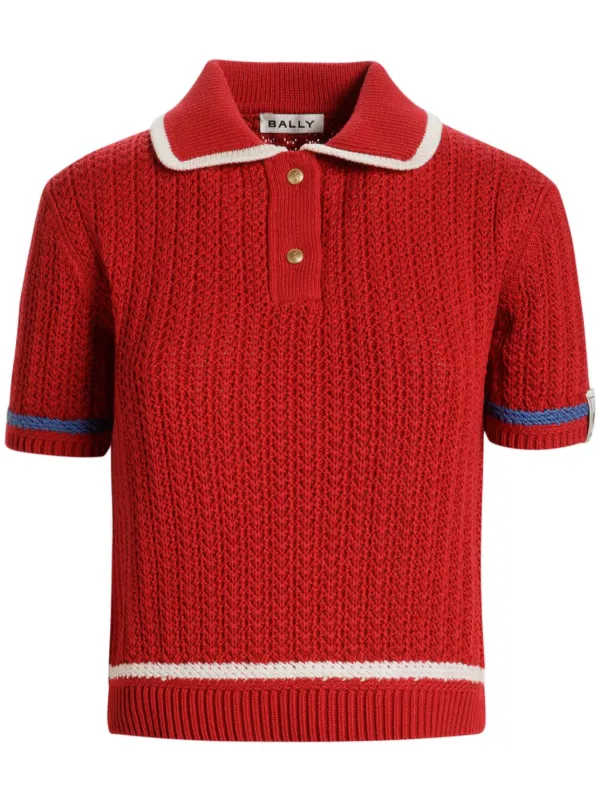 Bally Cotton Polo Top in Red