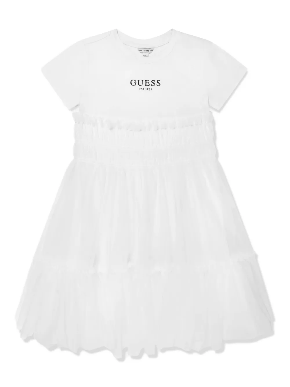 Guess kids Jurk met logoprint Wit