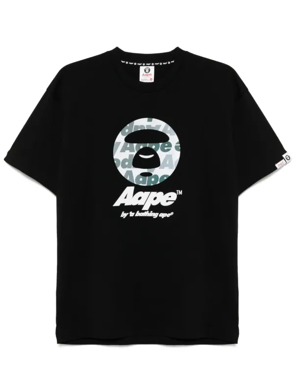美品 AAPE BY A BATHING APE グラフィティ ブラック AAPE BY *A BATHING APE® ロゴ Tシャツ | ブラック | FARFETCH JP