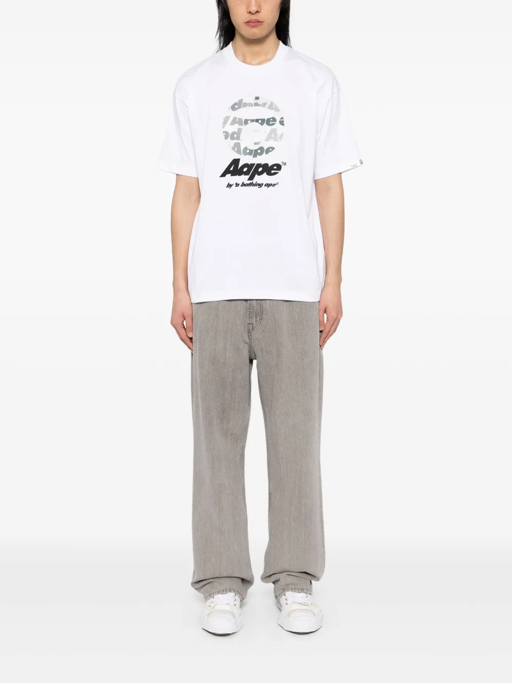 AAPE BY *A BATHING APE T-shirt met logoprint - Wit