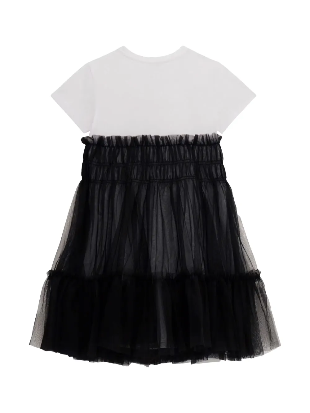 guess kids tulle-overlay T-shirt dress - Wit