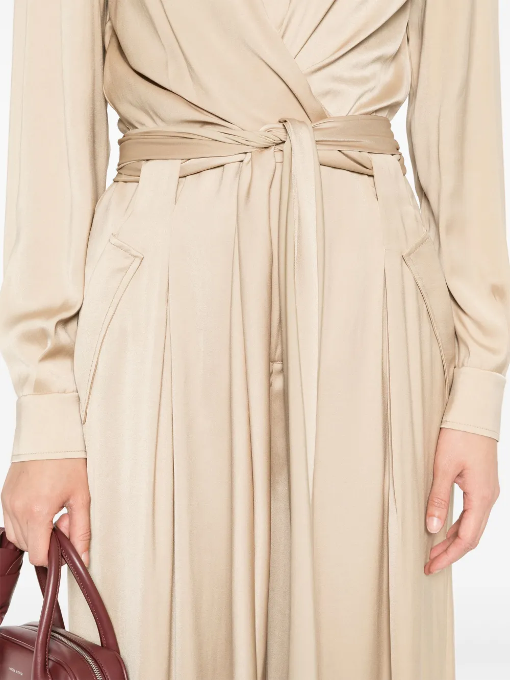 Alberta Ferretti Satijnen jumpsuit Beige