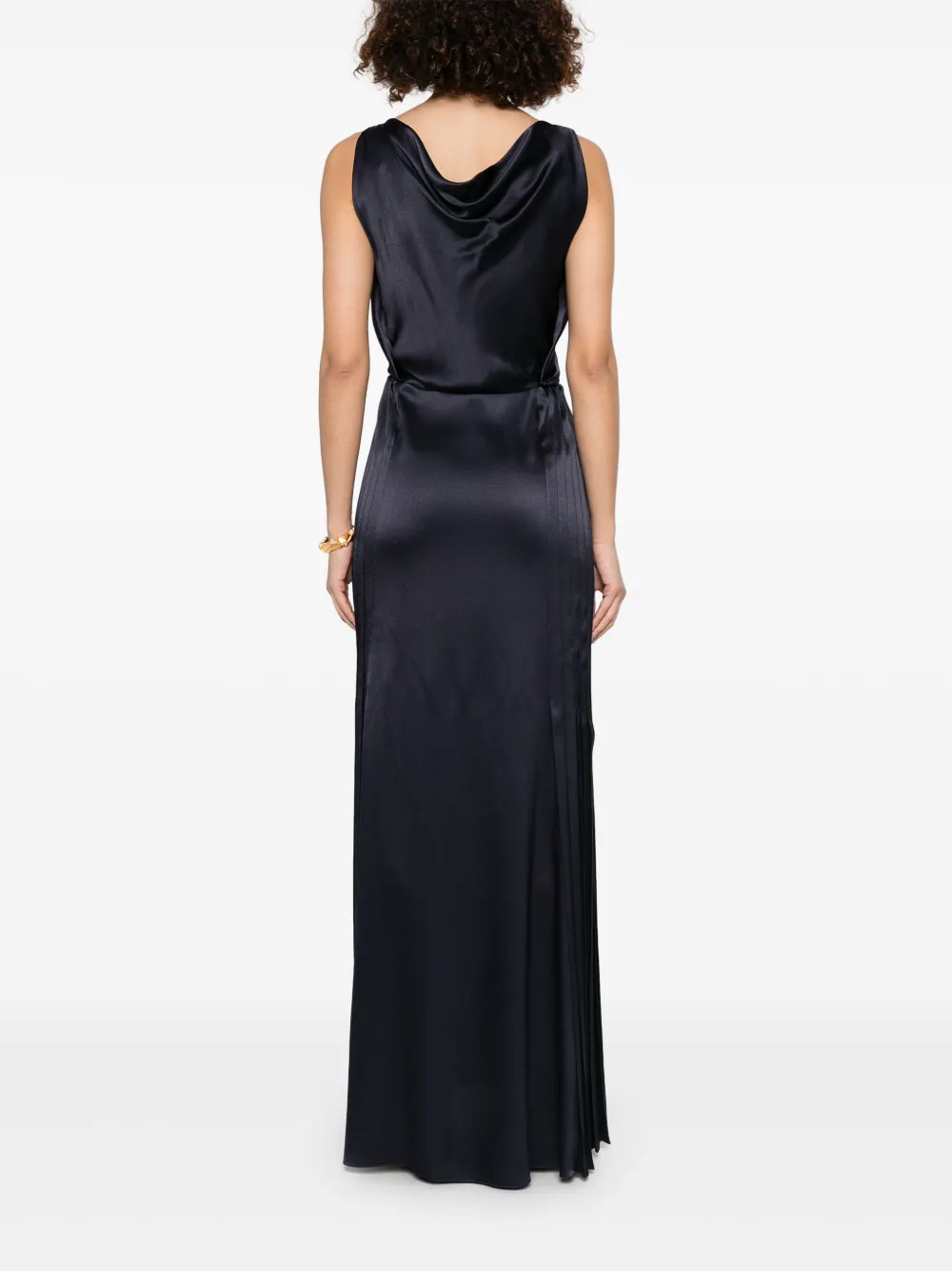 Alberta Ferretti Satijnen maxi-jurk Blauw