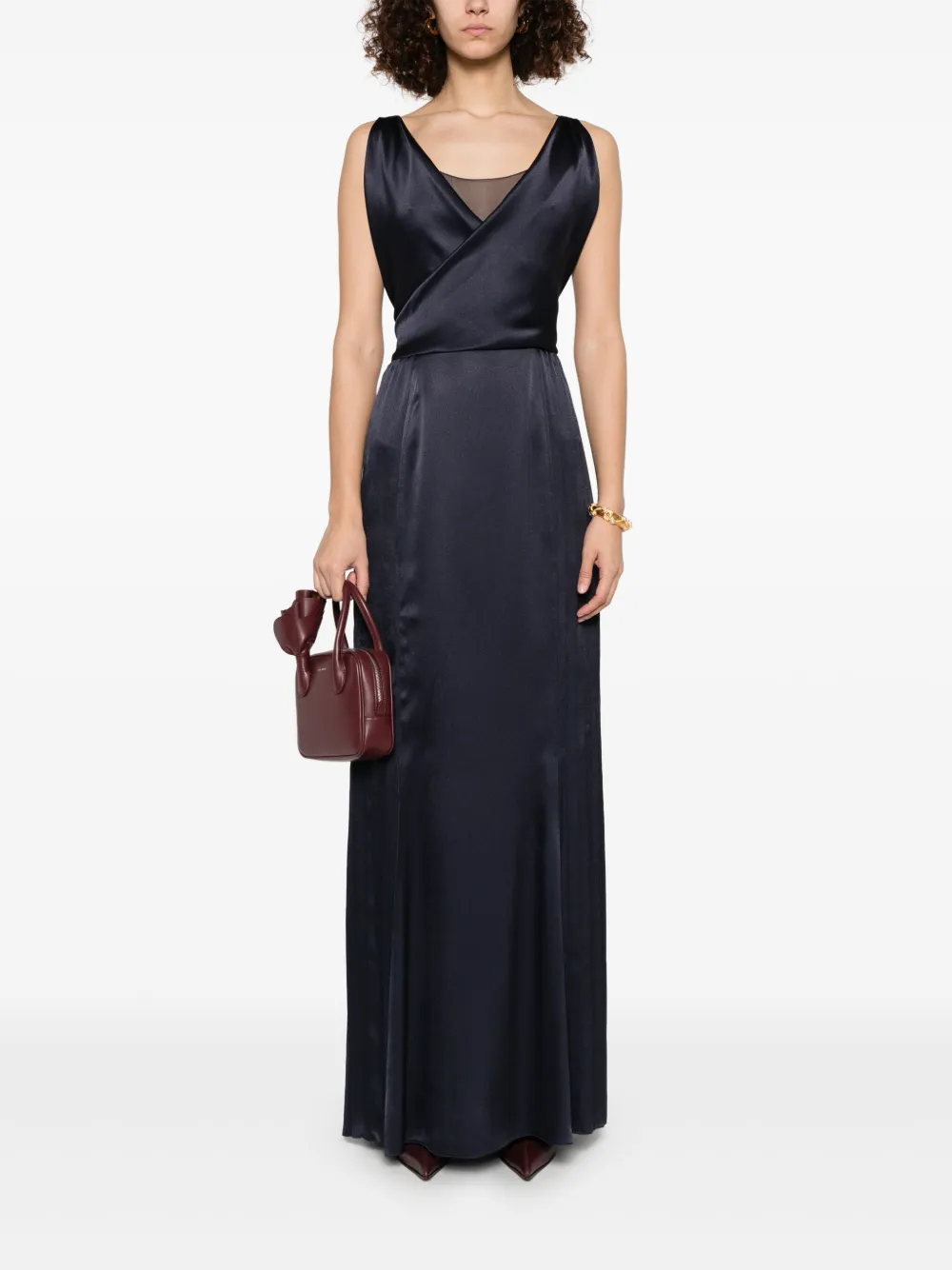 Alberta Ferretti Satijnen maxi-jurk - Blauw