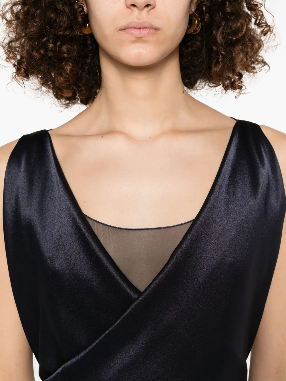 Alberta Ferretti Satijnen maxi-jurk Blauw